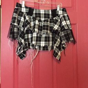 Black plaid skirt