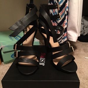 Never used Karolina strapped open toe heels