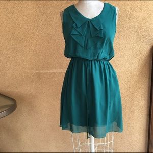 Teal chiffon dress