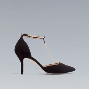 Zara Basic Black Pointed Toe Heels Size 9