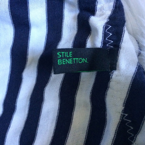Benetton white blue striped t-shirt - Picture 3 of 3