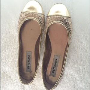 Steve Madden gold flats