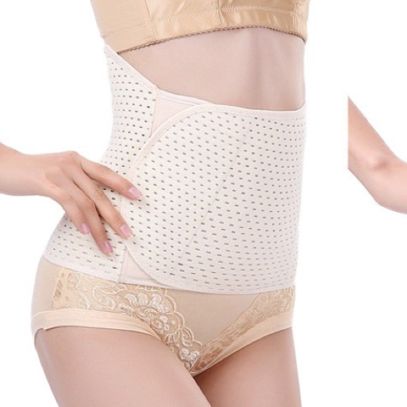 Beige breathable waist trainer/stomach clencher