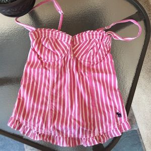 Abercrombie Pink, striped top.