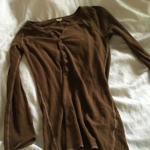 J crew long sleeve waffle shirt