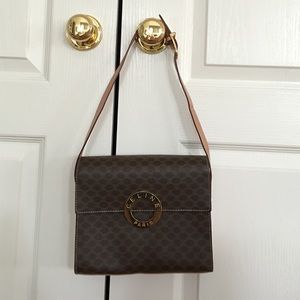 Vintage CÉLINE brown circle logo bag (authentic)
