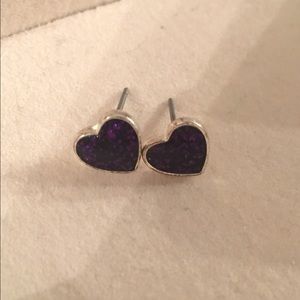 Super cute Purple Heart earrings