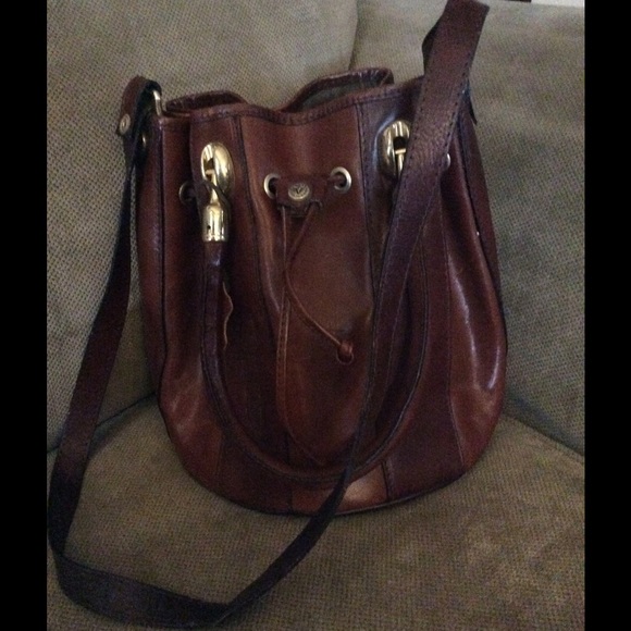 Valentina leather bucket handbag.