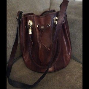 Valentina leather bucket handbag.