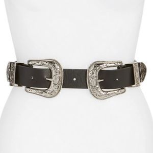 Silver Double Buckle Belt