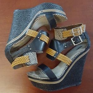 Mossimo Tribal Ankle Strap Wedges