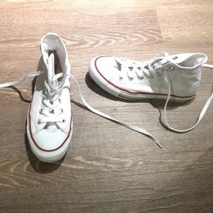 White Chuck Taylor high top converse
