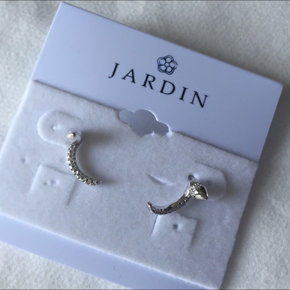NWT Jardin Spike Silver Tone Earrings - Picture 2 of 4