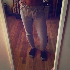 Grey and Dark Red Joggers