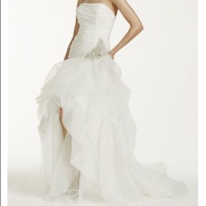 Never worn High low organza and tule wedding dress
