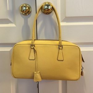 Yellow Prada shoulder bag