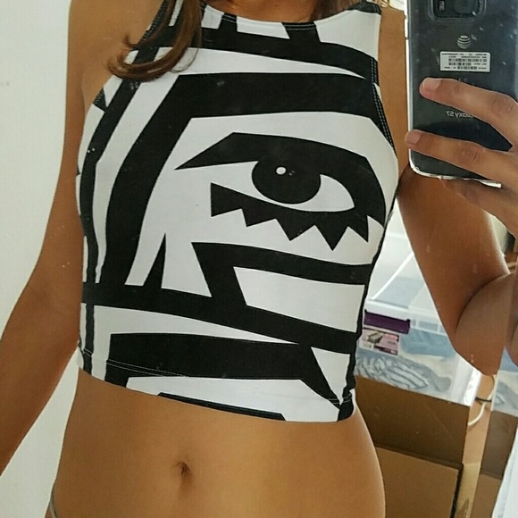 American Apparel Abstract Crop Top