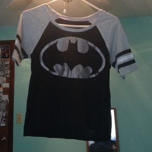 Silver glitter Batman crop top