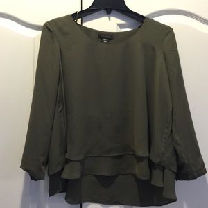 Cute army green Metaphor blouse shirt!
