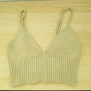 Beige Crochet Crop Top