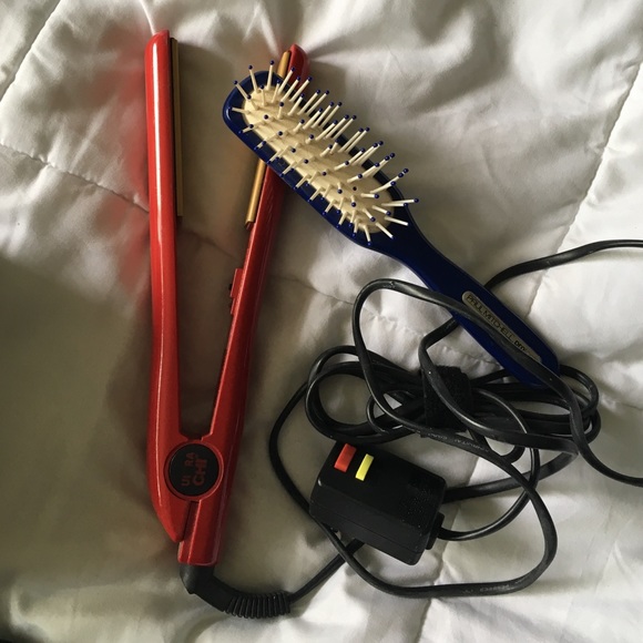 Chi flat iron and Paul Mitchell brush