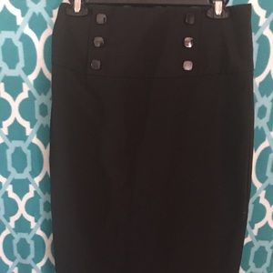 BCX black skirt with buttons