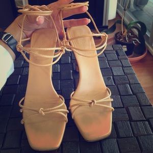 Gucci nude gladiator heels