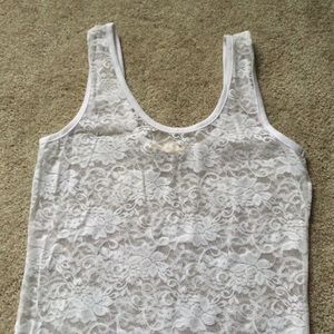 White lace tank top