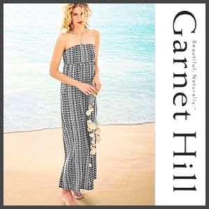 Garnet Hill tribal print strapless/halter maxi
