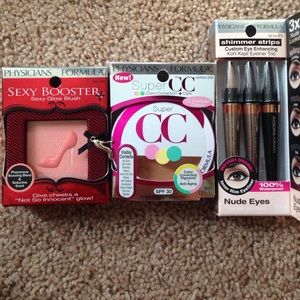 Blush, CC cream light/medium, nude eyeliner