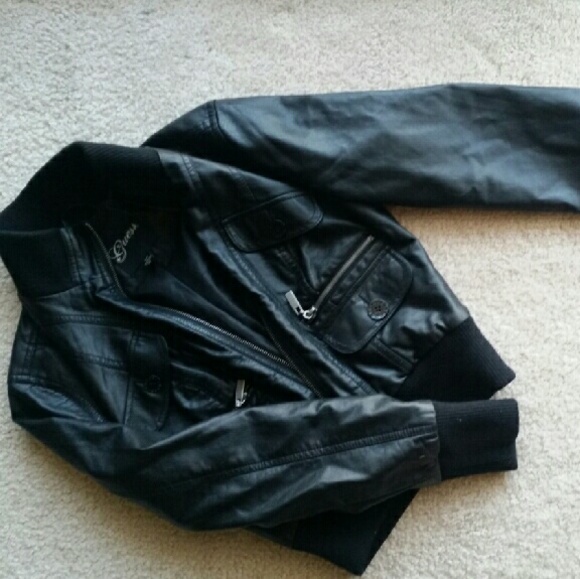 Guess leather jacket and shoes