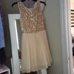 Gold and Cream sequin dress