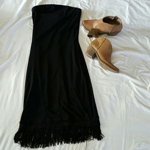 Strapless Fringe Dress