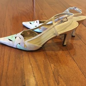 Stuart Weitzman slingback leather pump.