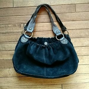 SALE! Lucky Brand Black Suede  Biker Purse