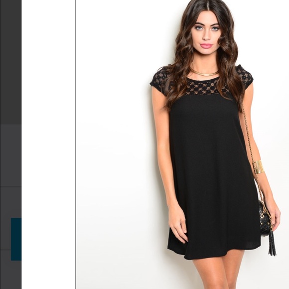 Black dress with scalloped top - Picture 3 of 4