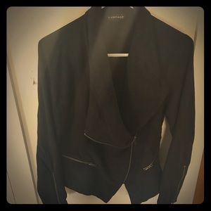 Suede jacket with zipper detail