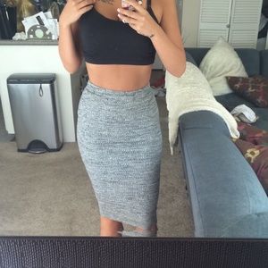 Gray high waisted pencil skirt 💕