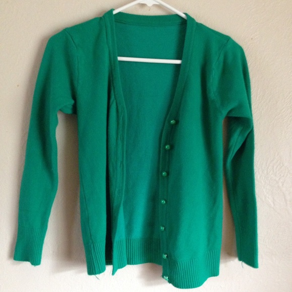 Green cardigan