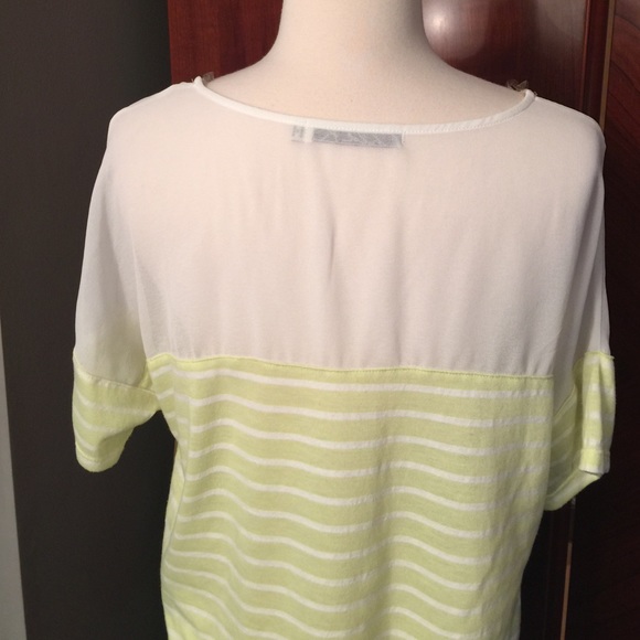 Chloe K Lime & Cream Striped Top - Picture 4 of 5