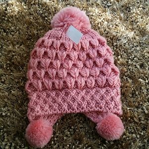 Reserved NWT Rose Pink Pom Pom Beanie