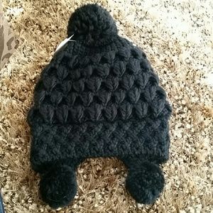 Reserved NWT Black Pom Pom Beanie