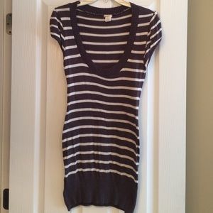 Grey striped long blouse