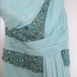 Long turquoise gown
