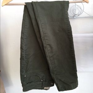 High Waisted Green Skinny Jeans