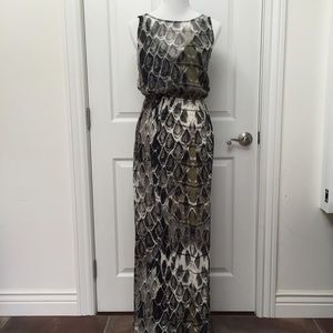 Reptile print maxi dress