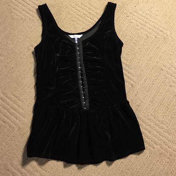 Black velvet tank top