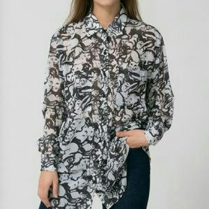 American Apparel Chiffon Button Up (Cats)