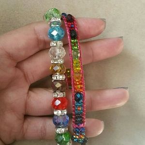 Reserved MultiColored Crystal Bracelets & Earrings