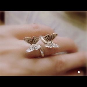 Butterfly ring,sterling silver butterfly statement